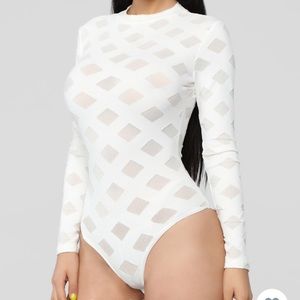 Fashion Nova White Bodysuit